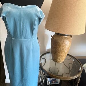 New York & Company off Shoulder Light Blue Dress